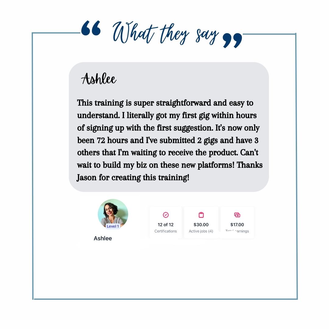 Ashlee's testimonial about quick results
