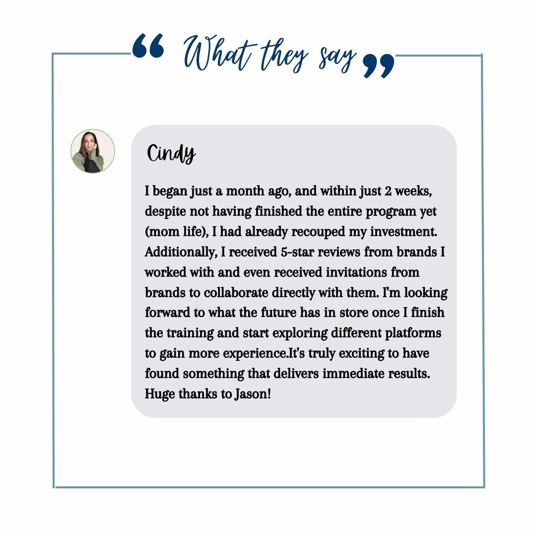 Cindy's testimonial about immediate results