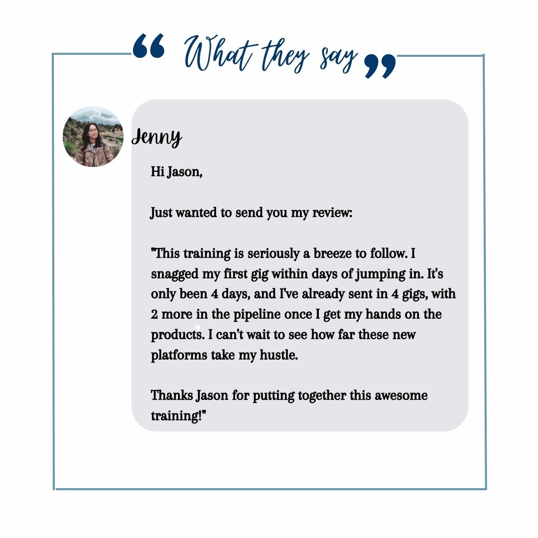 Jenny's testimonial about getting her first gig within days