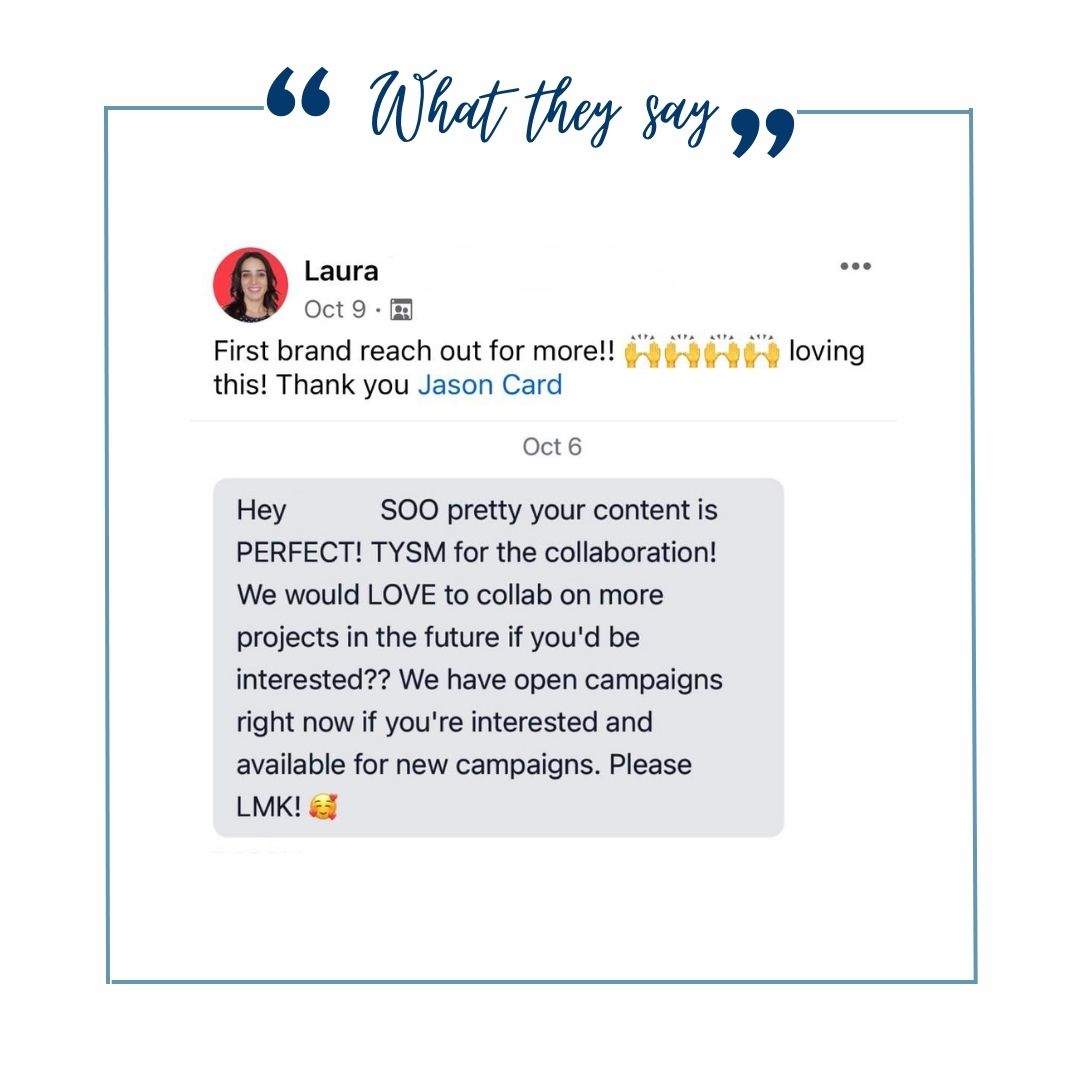 Laura's brand collaboration testimonial